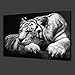 GOUPSKY New Modern Wildlife Wall Painting Animal Black and White Tiger Poster Paint on Canvas Prints Home Decorative Art Picture (24x36inchx1pcs(60x90cmx1pcs))