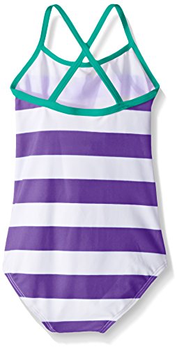 Kanu Surf Big Girls' Layla Beach Sport Banded One Piece Swimsuit, Purple Stripe, 14 - Thumbnail 2