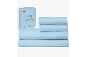 SGI bedding RV King Sheets Luxury Soft 100% Egyptian Cotton -Classic Collection Bed Sheet Set for RV King 72x80 Mattress Light Blue Solid 600 Thread Count Deep Pocket...