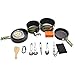 JACKBAGGIO New Outdoor Camping Pan Hiking Cookware Backpacking Camping Cookware Mess Kit Cooking Picnic Bowl Pot Pan Sets w/Tableware Mountaineering Buckle for 2-3 Peoplethumb 2