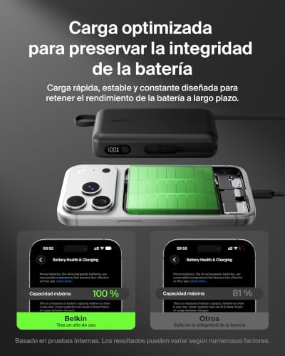 UltraCharge Batería Externa 20000 mAh Cable USB-C y Pantalla - Negro