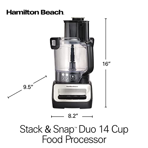 Hamilton Beach Stack & Snap Food Processor and Vegetable Chopper, BPA Free, Stainless Steel