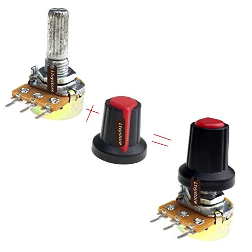 Potentiometer 10K ohm, Ltvystore Knurled Shaft Linear Rotary Taper Potentiometer B10K + Potentiometer knob + 3296W Variable Resistor 10K Multiturn Trimmer Adjustable Precision