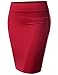 NEARKIN Beloved Womens Waistband Double Layered Pencil Midi Skirt