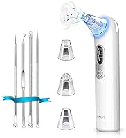 Blackhead Remover Pore Vacuum Extractor - LONOVE Upgraded Blue Light Blackhead Vacuum Pore Cleaner Electric Comedone...
