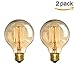 Vintage Edison Bulbs,Elfeland 60W Antique Retro Incandescent Dimmable Light Bulb Squirrel Cage Filament Light Bulb Dimmable for Home Light E26/E27 Base G80 110V (2 Pack)