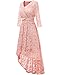 DRESSTELLS Women's Vintage Floral Lace 3/4 Sleeves Dress Hi-Lo Cocktail Party Swing Dress