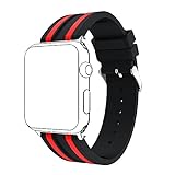 For Apple Watch Band, Copbis Silicone and Sport Replacement Wristband with Stripes for Iwatch Bands
