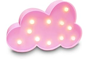 AUSAYE 3D Cloud Lamp Decortive LED Sign Night Lights for Kids Adults, Baby Nursery, Birthday Party, Holiday Decorations,Kid's Room Decor NightLight Pink
