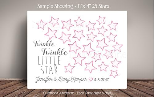 Twinkle Little Star Guestbook Alternative (choose the star color) - Nursery Art Print on Fine Art Paper - CHoose the size and number of stars