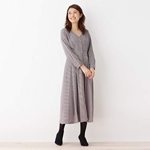 Amazon Co Jp オペークドットクリップ Opaque Clip 洗える レトロハイウエスト切替ワンピース グレー 212 40 L 服 ファッション小物