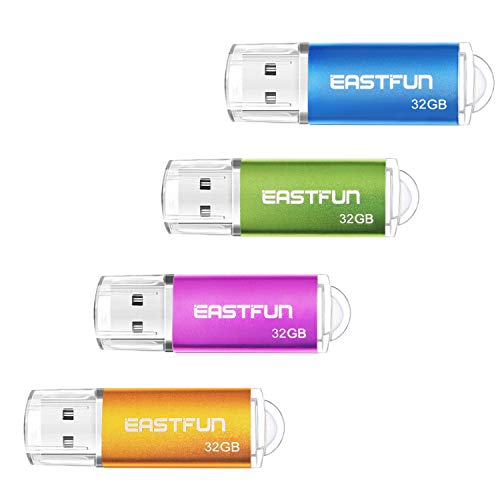 EASTFUN 32GB USB 2.0 Flash Drive 4 Pack Colors