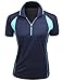 Women's Coolmax Fabric Sporty Feel Functional Short Sleeve Polo T-Shirt NAVY S