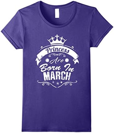 Womens April Birthday Princess Are Born In March Shirt Funny Gift Large Purple