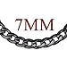 U7 Men Black Gun Plated 7mm Wide Classic Cuban Curb Link Chain Bracelet (Length 8.3