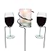 Basily Wine Stake Set - holds your wine and glasses in the ground, prevents from spilling and breaking, Stainless Steel