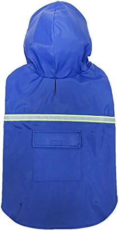 Dog Raincoat,Waterproof Reflective Dog Poncho PU Leisure Lightweight Rain Jacket Coat For Puppy Medium Large Dogs (Medium)