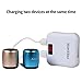 Power Bank Compact Small 3x3” with Big Capacity 10,000mAh by FREEWISE, Powers Bluetooth Speakers, Smart Phone. Ultra Portable, 2 USB Output Ports, Small Light, Suede Surface (White)