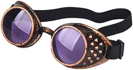 Careonline Retro Vintage STEAMPUNK GOGGLES&amp;Glasses Goth Unchangeable Lens COSPLAY