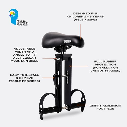 Kids Ride Shotgun - Child Bike Seats - Front Mounted, for Children Aged 2~5 Years, Fits Most Adult Modern Mountain Bikes, Adjustable for Comfort