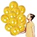 Pack of 100 Gold Birthday or Bachelorette Party Balloons with Ribbons Metallic Golden Decorations for Baby Shower or Wedding Arch Latex Supplies