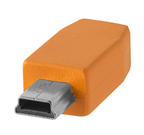 TetherPro USB-C to 2.0 Mini-B 5-Pin, 15' (4.6m) (High-Visibility Orange)