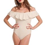 Women's Falbala Off Shoulder Bodysuit Sexy Leotards Rompers