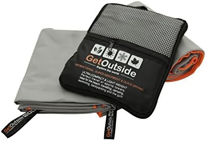 2 x Multi-purpose Microfiber Towel | Set (2 Pack) | Get Outdoors | EXTRA LARGE XL 33โx60โ, Quick Drying, Antibacterial, Super Absorbent Compact Size Ideal for Trekking, Camping, Gym, Golf, Beach, Yoga