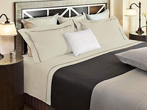 Giovanni Dolcinotti | Dream Collection | Set Lenzuolo sopra + Federa - Singolo - Beige - Raso Luxury 300 TC, Made in Italy