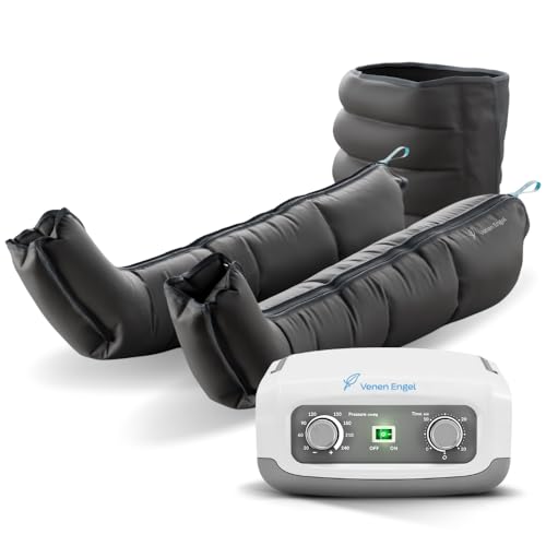 Venen Engel 4 Home Pressotherapy Massage Equipment with Leg Boots and Abdominal Belt, 4 Air Chambers, Pressure and Time Easily Configurable