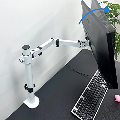 suptek Desk Mount for 13-32 Inch Monitor, Articulated and Swivel Monitor Arm, Height Adjustable 400 mm, VESA 75/100 mm, Max Load 10 kg, Clamp and Eyelet, Black, MD9421 (White)