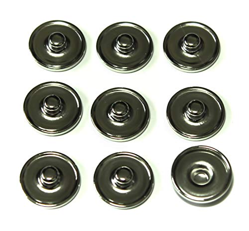 ALL in ONE Flat Round Platinum Snap Button Cabochon Tray (18mm Tray Only - 50pcs) - Thumbnail 2