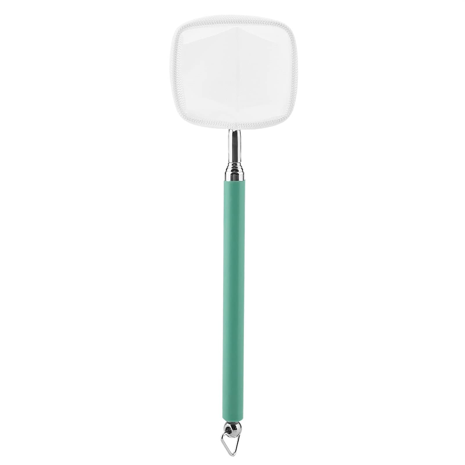 Garosa Aquarium Net, Extendable Telescopic Fish Shrimp Skimming Net with Extendable 7.8-22 inch Long Handle for Aquarium Fish Tank Pond(Square-Green)