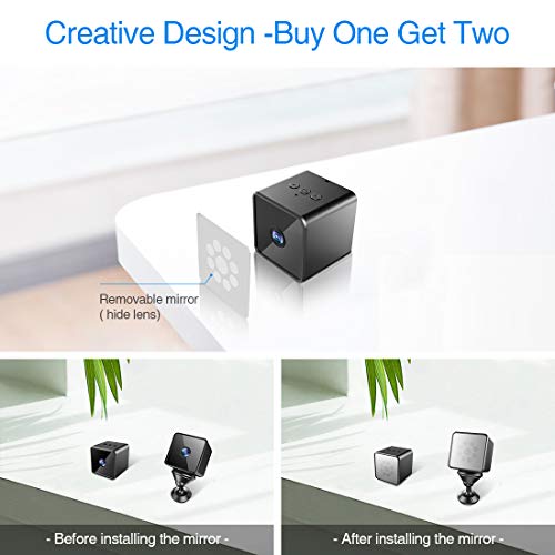 Bluetooth Wifi Mini Spy Hidden Camera, ZZCP Wireless HD 1080P Portable Covert Home Nanny Cam with Motion Detection, Night Vision and Bluetooth Speaker, Indoor Outdoor Small Live Stream Security Camera