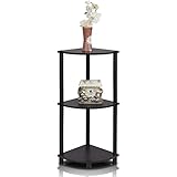 Furinno 12077EX/BK Turn-n-Tube Multipurpose 3-Tier Corner Shelf, Espresso/Black