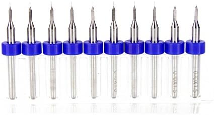 Xuchuan 10Pcs PCB Print Circuit Board Carbide Micro Drill Bits 0.1mm