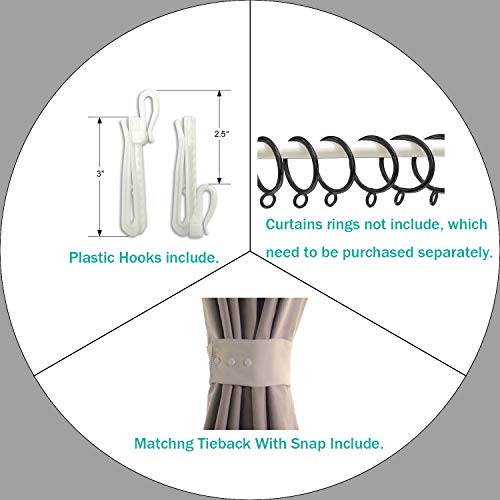 ChadMade Pinch Pleated Curtain 52W x 96L Inch Solid Blackout Patio Door