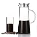 Artcome 1.5 Liter / 52 Oz Hand Made Glass Water Pitcher with Stainless Steel Strainer Lid