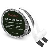 Holotap Sticky Back Hook and Loop Tape Roll 1 Inch x 32 Feet Self Adhesive Fastener Strips Mounting Tape (1 Inch Black)