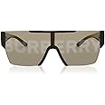 Burberry BE 4291 3001/G Black Plastic Rectangle Sunglasses Gold Mirror Lens