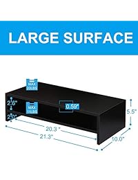 fitueyes 21.3 pulgada 1 Soporte para portátil, monitor de computadora, levantador con teclado mejora espacio de almacenamiento, Negro