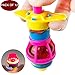 HUJI LED Light Up Flashing Toy UFO Gyroscope Spinning Top Party Favors Goodie Bag Prizes for Little Ones (12 Pieces)