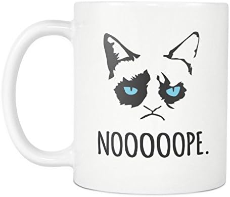 Grumpy Cat Mug - Funny Bad Attitude Kitty Nope Mug - I Do What I Want Meme Cat - 11oz Coffee Mug or Tea Cup by Monkey Duo