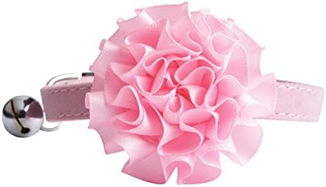 Ziaxa(TM) Pet products Puppy breakaway Rose Flower Velvet leather Dog Cat Collar Adjustable Cozy Bow Tie Kitten Collar With Bell 4 Colors