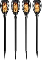 Ehome Solar Fackel Garten,Solar Flammenlicht mit wasserdicht IP65,Gartenleuchten 4 Stück Solarleuchte, Automatische...