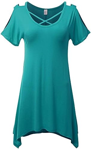 Mannerg Off-The-Shoulder Dresses Waist shor Sleeved Women's Dress Skirt,Medium,Jade