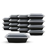 Fitpacker SMALL Meal Prep Containers - Plastic Stackable Reusable Storage - Microwave, Dishwasher, Freezer Safe (16oz - Set of 16)