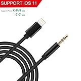Lightning to Aux Cable,Jiaygan Lightning to 3.5mm Male Cord Audio Adapter for iPhone X/8 8Plus/7 7Plus to Car Stereo or Headphone, Perfect Compatible of iOS 10.3/11 and later(Black)