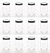 North Mountain Supply 12 Ounce Glass Regular Mouth Mason Canning Jars - With Black Safety Button Lids - Case of 12