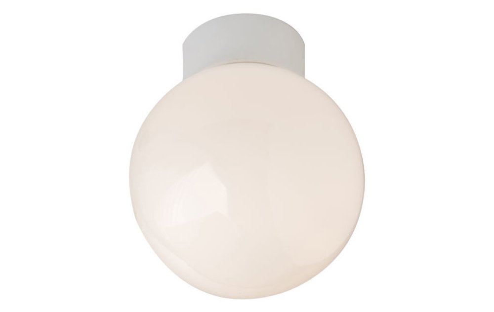Traditional Opal Glass Globe IP44 Bathroom Ceiling Light Fitting by Happy Homewares